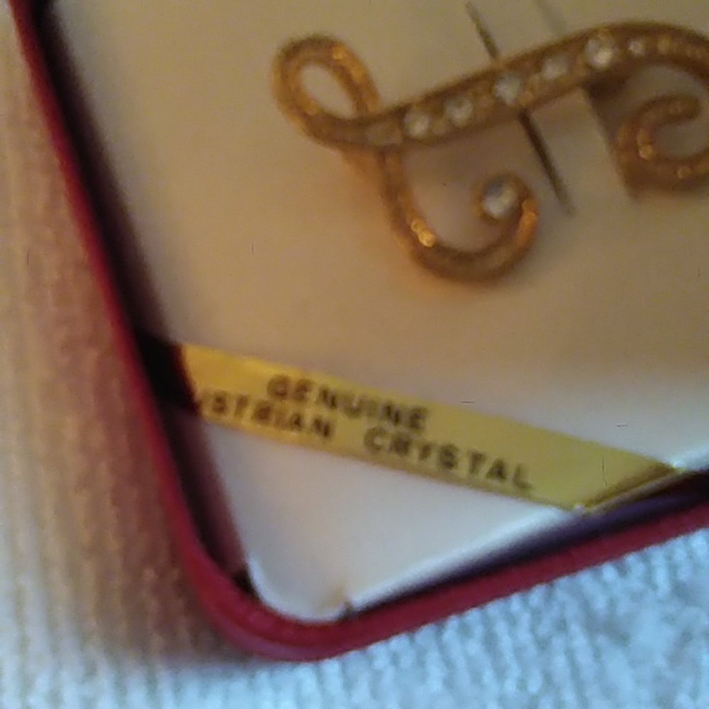 Ladies Gold Plated Crystal Brooch